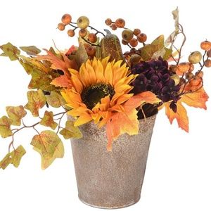 Harvest Hydrangea, Sunflower Pumpkin Centerpiece